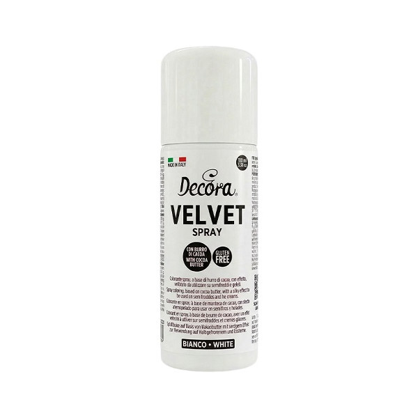 Velvet Spray Bianco 100ml Decora – Colorante Alimentare Effetto Velluto per Semifreddi e Gelati