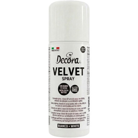 Velvet Spray Bianco 100ml Decora – Colorante Alimentare Effetto Velluto per Semifreddi e Gelati