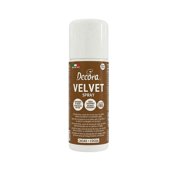 Velvet Spray Cacao 100ml Decora – Colorante Alimentare Effetto Velluto per Semifreddi e Gelati