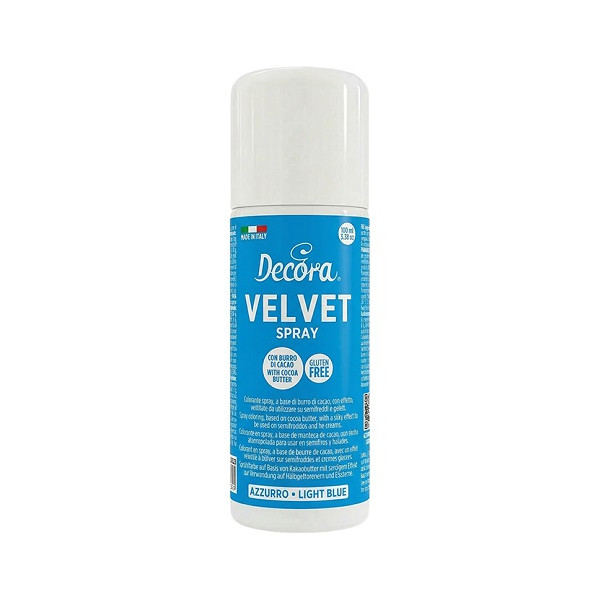 Velvet Spray Azzurro 100ml Decora – Colorante Alimentare Effetto Velluto per Semifreddi e Gelati