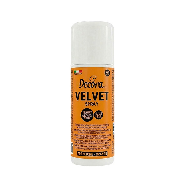 Velvet Spray Arancione 100ml Decora – Colorante Alimentare Effetto Velluto per Semifreddi e Gelati