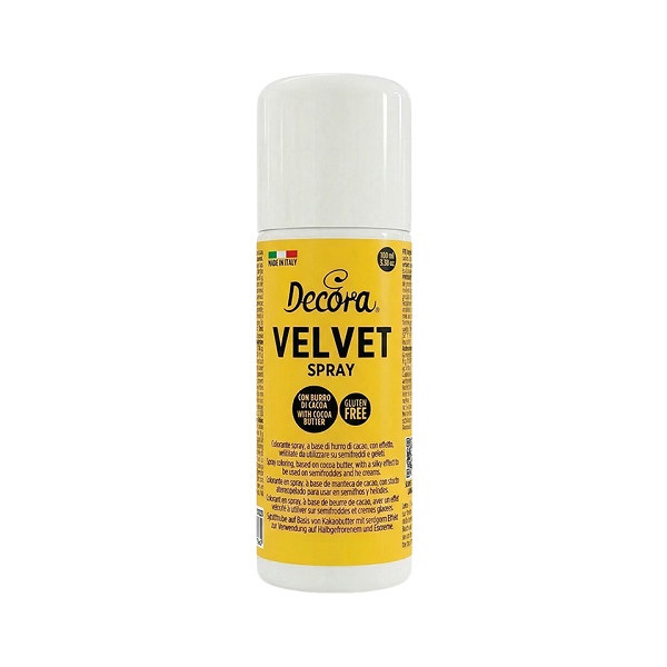 Velvet Spray Giallo 100ml Decora – Colorante Alimentare Effetto Velluto per Semifreddi e Gelati