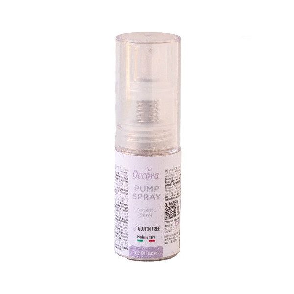 Glitter Pump Spray Argento Decora (10g) – Mix di Coloranti Perlescente in Polvere Alimentare
