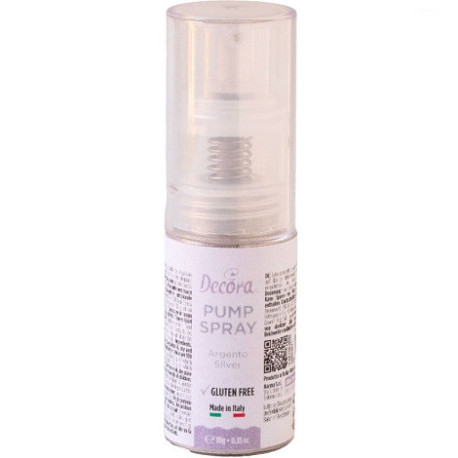 Glitter Pump Spray Argento Decora (10g) – Mix di Coloranti Perlescente in Polvere Alimentare