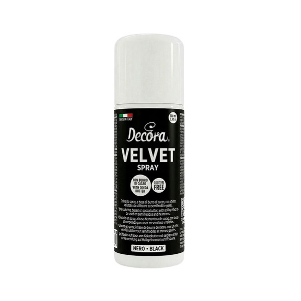 Velvet Spray Nero 100ml Decora – Colorante Alimentare Effetto Velluto per Semifreddi e Gelati