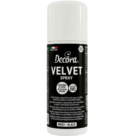 Velvet Spray Nero 100ml Decora – Colorante Alimentare Effetto Velluto per Semifreddi e Gelati