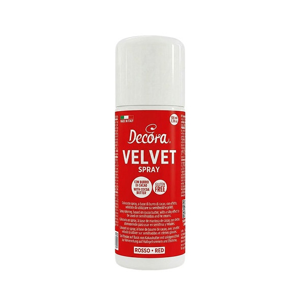 Velvet Spray Rosso 100ml Decora – Colorante Alimentare Effetto Velluto per Semifreddi e Gelati