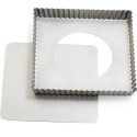 Stampo Crostata Quadrata con Fondo Mobile Decora – Acciaio Antiaderente (21×21×H3,5cm)
