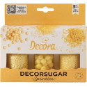 Decora Sprinkles Set Decor Mix Giallo Perlato (85g) | 3 Tipi di Decorazioni: Perle, Perline e Bastoncini