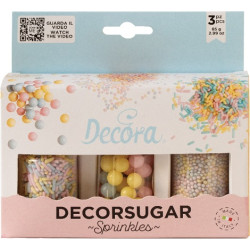 Decora Sprinkles Set Decor Mix Colori Assortiti Perlati (85g) | 3 Tipi di...
