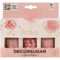 Decora Sprinkles Set Decor Mix Rosa Perlato (85g) | 3 Tipi di Decorazioni: Perle, Perline e Bastoncini