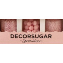Decora Sprinkles Set Decor Mix Rosa Perlato (85g) | 3 Tipi di Decorazioni: Perle, Perline e Bastoncini