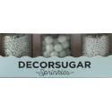 Decora Sprinkles Set Decor Mix Azzurro Perlato (85g) | 3 Tipi di Decorazioni: Perle, Perline e Bastoncini