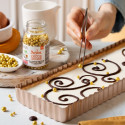 Decora Stampo Rettangolare Stretto Microforato (32×11×H3cm) – Fondo Mobile Antiaderente Rose Gold Line
