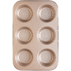 Stampo Coppette Microforato Rose Gold Line – 4 Cavità Ø6–9 cm ed alte 3 cm