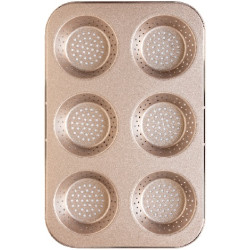 Stampo Coppette Microforato Rose Gold Line – 4 Cavità Ø6–9 cm ed alte 3 cm