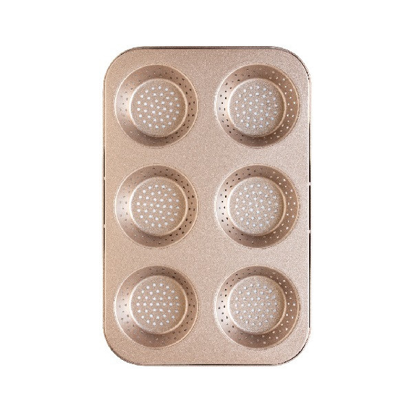 Stampo Coppette Microforato Rose Gold Line – 4 Cavità Ø6–9 cm ed alte 3 cm