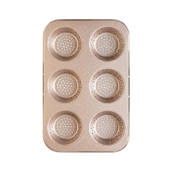 Stampo Coppette Microforato Rose Gold Line – 4 Cavità Ø6–9 cm ed alte 3 cm
