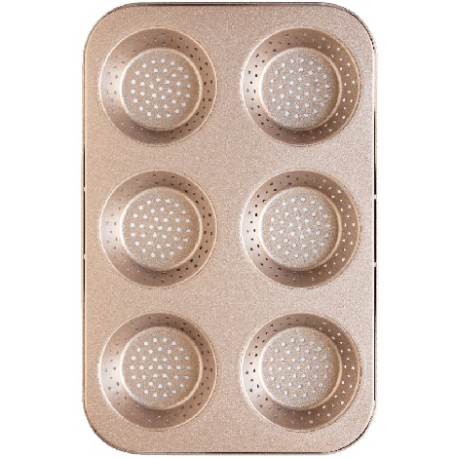 Stampo Coppette Microforato Rose Gold Line – 4 Cavità Ø6–9 cm ed alte 3 cm