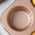 Stampo Coppette Microforato Rose Gold Line – 4 Cavità Ø6–9 cm ed alte 3 cm