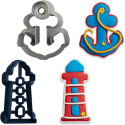 Tagliapasta Mare Decora | Ancora e Faro | Cutter in Plastica per Biscotti e Pasta di Zucchero