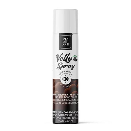 Velly Cocoa Via delle Arti (250ml) – Colorante Alimentare Spray Marrone Vellutato al Cacao