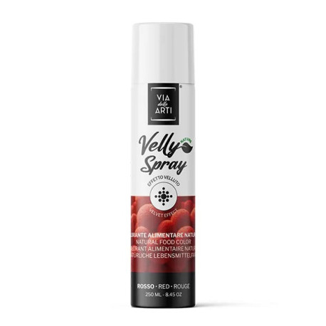 Colorante Alimentare Spray Rosso Vellutato (250ml) | Via delle Arti (Velly Red)