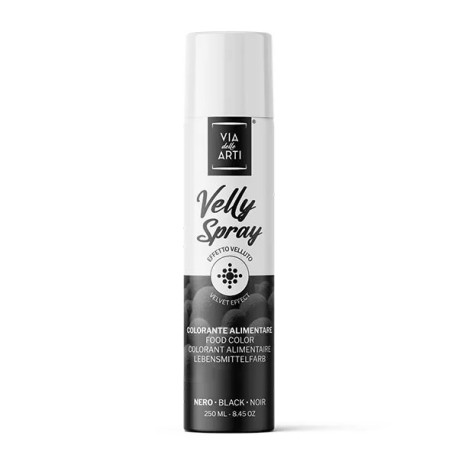 Colorante Alimentare Spray Nero Vellutato (250ml) | Via delle Arti (Velly Black)
