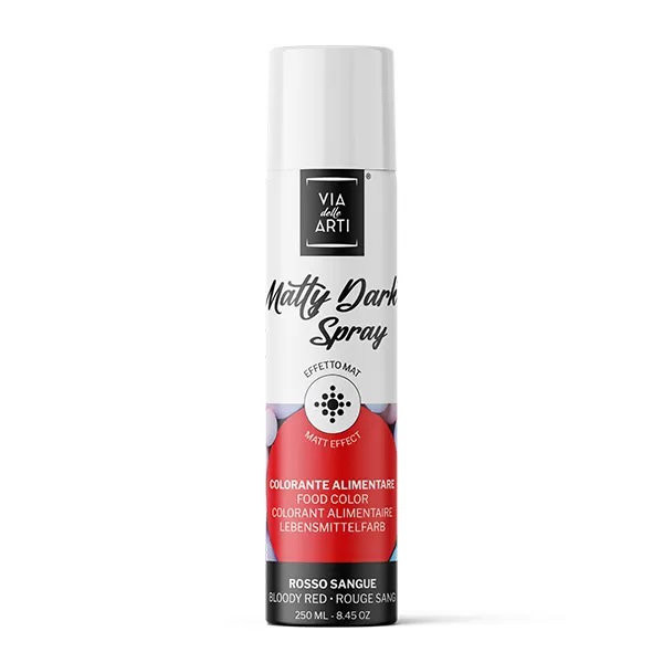 Matty Dark Bloody Red Via delle Arti (250ml) – Colorante Alimentare Spray Rosso Sangue