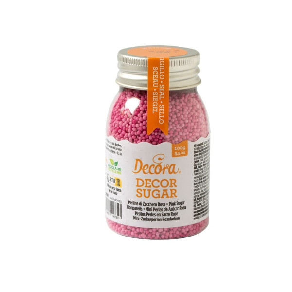 Perline di Zucchero Rosa Decora (100g) – Decorazioni per Dolci, Torte e Dessert (Ø1,5mm)