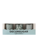 Decora Sprinkles Set Decor Mix Azzurro Perlato (85g) | 3 Tipi di Decorazioni: Perle, Perline e Bastoncini