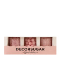 Decora Sprinkles Set Decor Mix Rosa Perlato (85g) | 3 Tipi di Decorazioni: Perle, Perline e Bastoncini