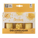 Decora Sprinkles Set Decor Mix Giallo Perlato (85g) | 3 Tipi di Decorazioni: Perle, Perline e Bastoncini