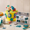 Decora Sprinkles Set Decor Mix Argento e Azzurro (85 g) | 3 Tipi di Decorazioni: Lenti al Cioccolato, Perline e Bastoncini
