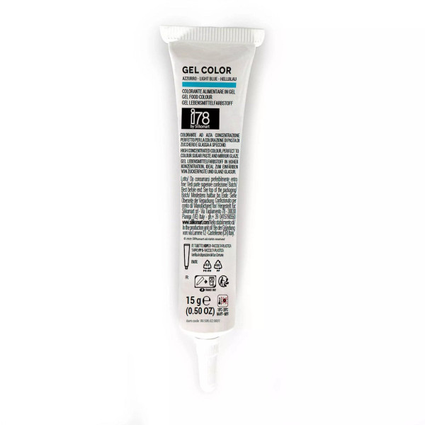 Gel Color Light Blue i78-Silikomart (15g) – Colorante Alimentare in Gel Azzurro per Pasta di Zucchero e Glassa a Specchio