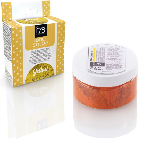 Idro Color Giallo i78-Silikomart (5/25g) – Colorante Alimentare Idrosolubile in Polvere per Impasti, Creme, Glasse e Gelati