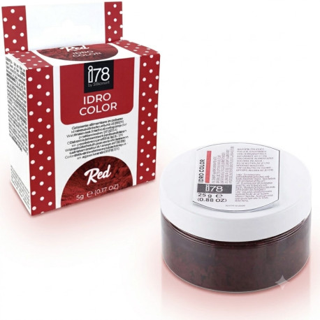 Idro Color Rosso i78-Silikomart (5/25g) – Colorante Alimentare Idrosolubile in Polvere per Impasti, Creme, Glasse e Gelati