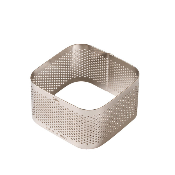 Sagoma Microforata Viennoiserie Quadrato Decora – Acciaio Inox 8×8×H4,5 cm