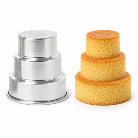 Linea Liotti Mini Wedding Cake – Stampo in Alluminio a 3 Piani Ø7×H8 cm