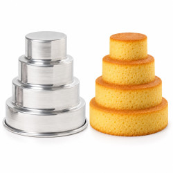 Stampo Mini Wedding Cake 4 Piani in Alluminio Ø7×H8cm – Linea Liotti | Stampo per Mini Torte