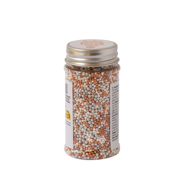Decora Sprinkles Mix Perline Oro e Bianco 80 g – Decorazioni di Zucchero per Dolci e Biscotti