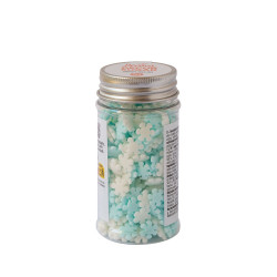 Decora Sprinkles Mix Fiocchi di Neve 60 g | Decorazioni di Zucchero Metallizzate per Torte e Biscotti