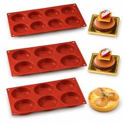 Flan Silikomart – Stampo in silicone per tortine monoporzione Ø6, 7 o 8 cm