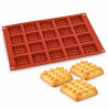 Mini Waffle SF147 Silikomart – Stampo in silicone per 20 mini waffle 4,5×3,5 cm