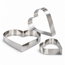 Sagoma Cuore in Acciaio Inox Decora (Ø14/18/22cm – H4,5cm) per Crostate, Semifreddi e Mousse