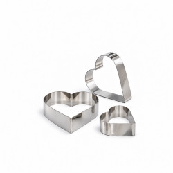 Anello a Cuore Decora in Acciaio Inox per Mousse e Semifreddi – 6/8/10 cm, H4,5 cm