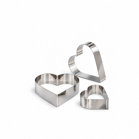 Anello a Cuore Decora in Acciaio Inox per Mousse e Semifreddi – 6/8/10 cm, H4,5 cm