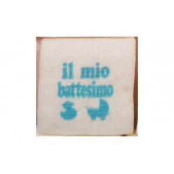 Marshmallow Quadratino "Battesimo" Celeste in busta da 20pz