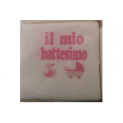 Marshmallow Quadratino "Battesimo" Rosa in busta da 20pz