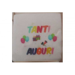 Marshmallow Quadratino "Tanti Auguri" in busta da 20pz